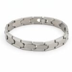 Elegant Silver Stainless Steel Link Bracelet for Men