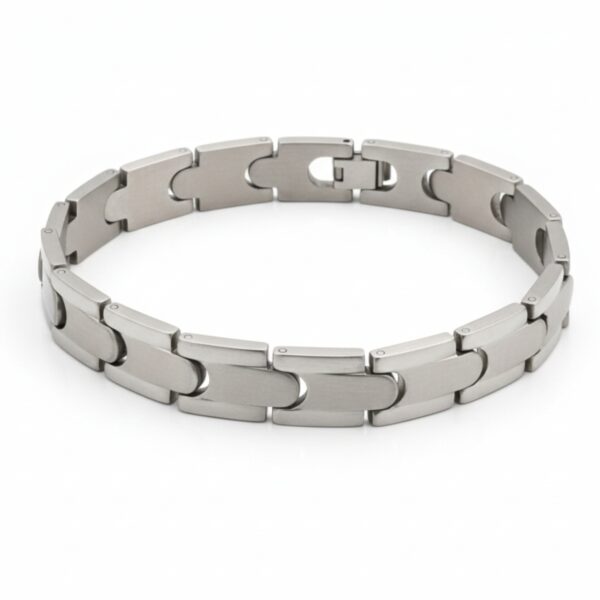 Elegant Silver Stainless Steel Link Bracelet for Men