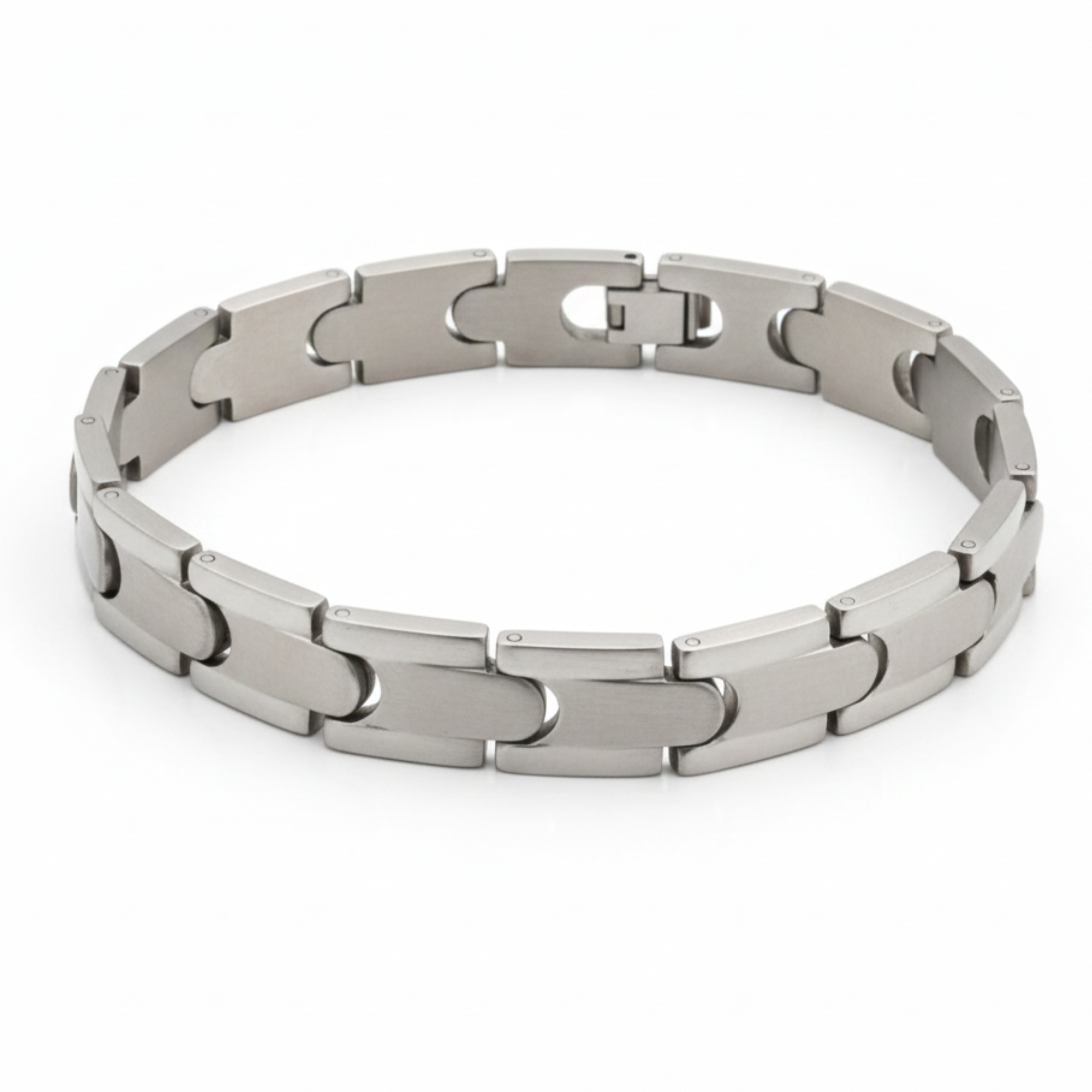 Elegant Silver Stainless Steel Link Bracelet for Men