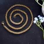 AuraSpark 18K Gold Tone Braided Wheat Chain for Men