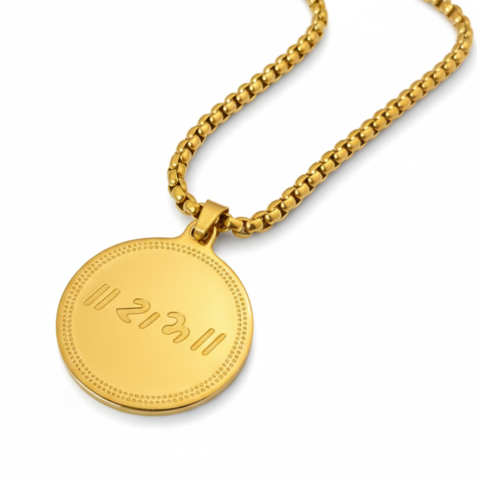 Gold Finish RAM Round Pendant Necklace for Men