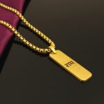 Gold AuraSpark Ram Pendant with Box Chain for Men.