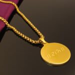 AuraSpark Men's Gold RAM Pendant Necklace with Box Chain