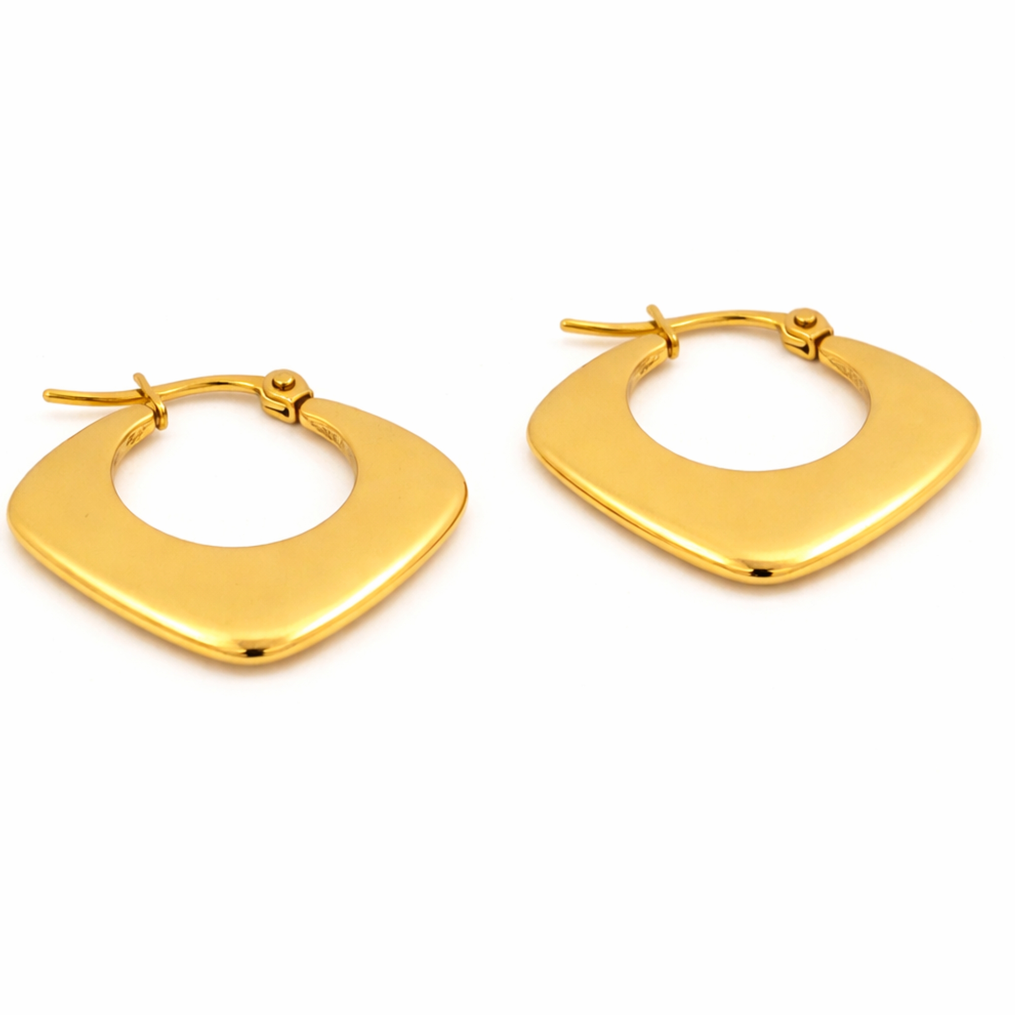 Elegant Gold Plated Modern Geometric Design Hoops Earring