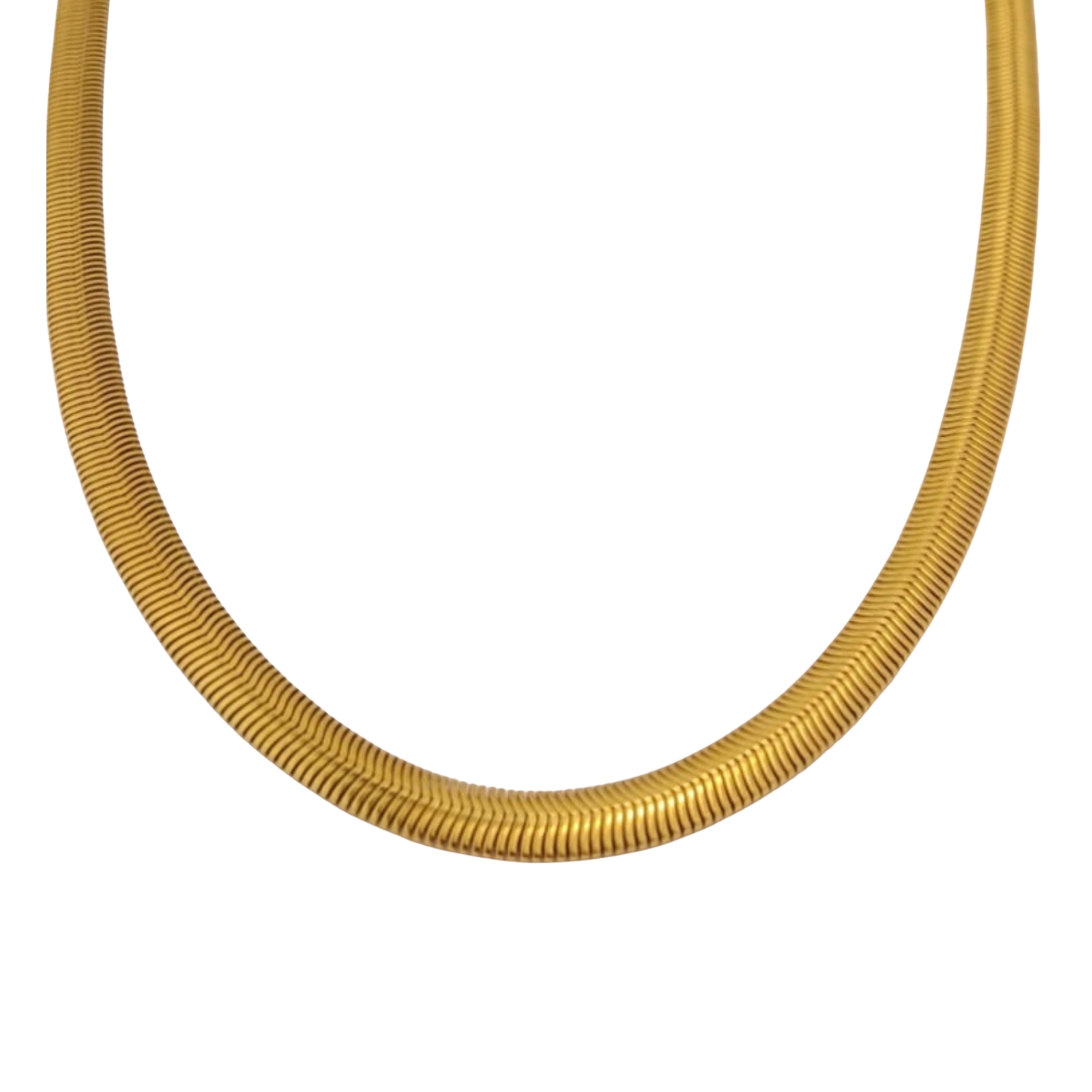 AuraSpark 18K Gold Plated 3D Snake Chain Necklace for Men