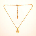 AuraSpark Gold Butterfly Flower Necklace with Sparkly Stones