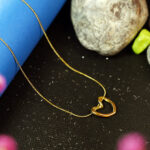 AuraSpark Gold Open Heart Pendant Necklace for Women