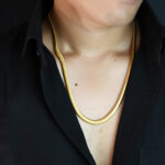 Men's High-Polish Round Gold Snake Chain Jewelry Gift