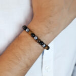 Triple Protection Bracelet with Tiger's Eye and Obsidian