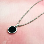 AuraSpark minimalist black onyx style necklace for men