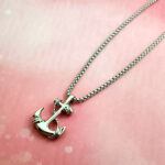 Men's nautical anchor charm with 24-inch silver chain
