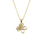 Dainty 18K Gold Plated Floral Pendant Chain Necklace for Her