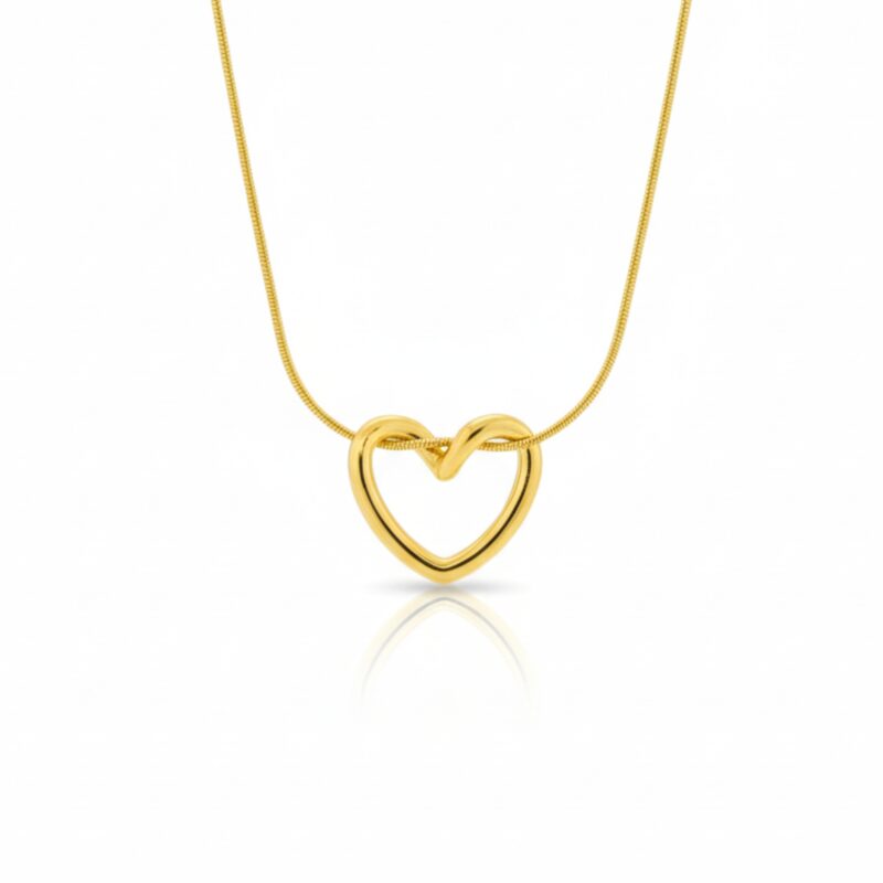 Stylish 18K Gold-Plated Open-Heart Pendant Necklace for Her