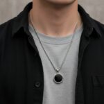AuraSpark minimalist black onyx style necklace for men