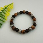 Triple Protection Bracelet with Tiger's Eye and Obsidian