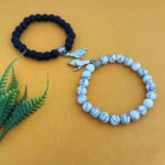 AuraSpark magnetic handshake bracelets for couples white black