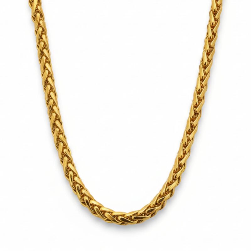 Men's Gold Spiga Link Necklace with Lobster Clasp