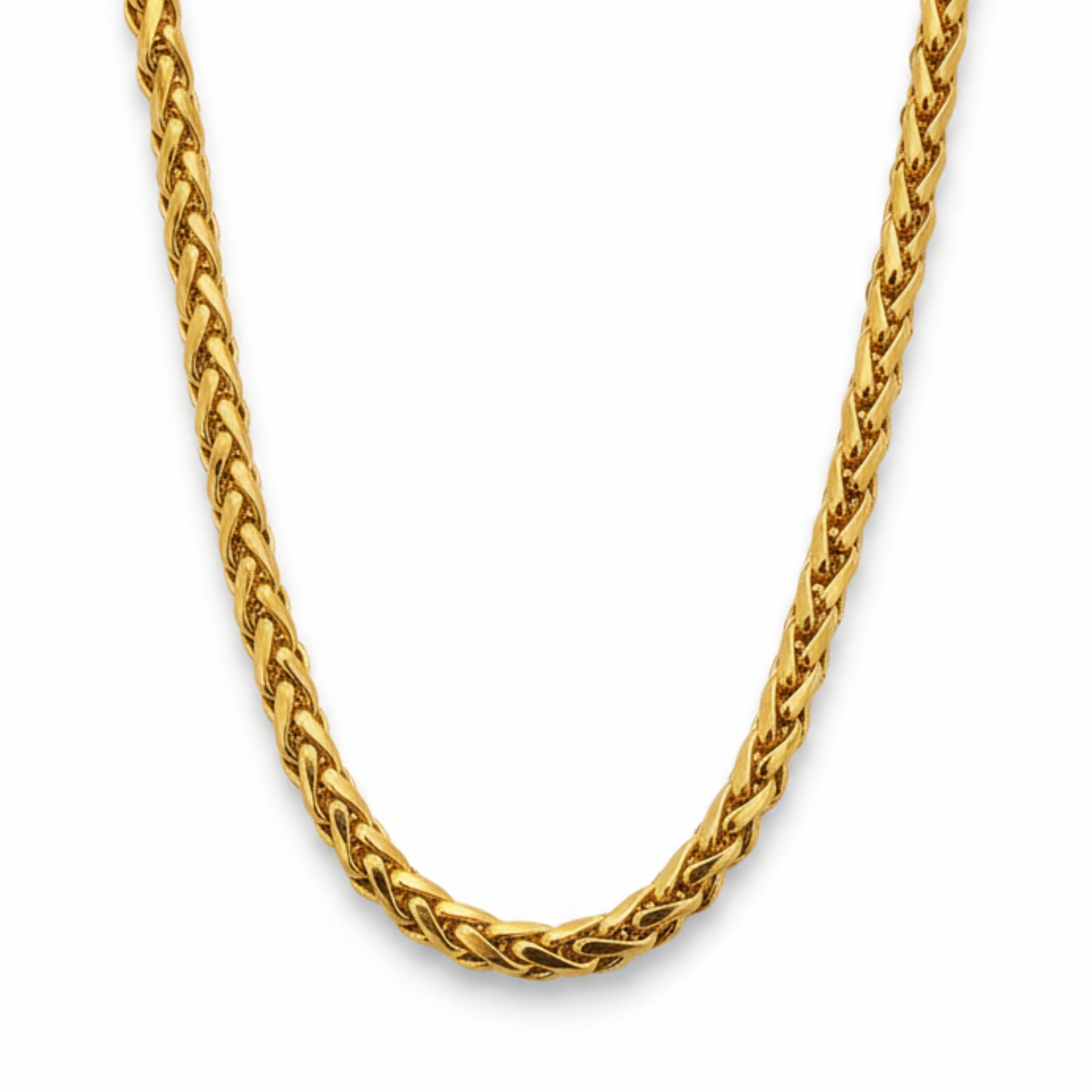 Men's Gold Spiga Link Necklace with Lobster Clasp