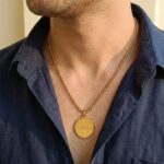 Religious RAM Name Inscribed Gold Necklace for Men AuraSpark