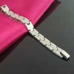 Men's Industrial Style Brushed Metal Chain Wristband