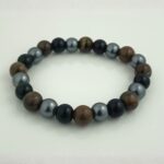 Elegant Tiger Eye, Black Onyx & Hematite Triple Protection Bracelet