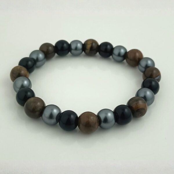 Elegant Tiger Eye, Black Onyx & Hematite Triple Protection Bracelet