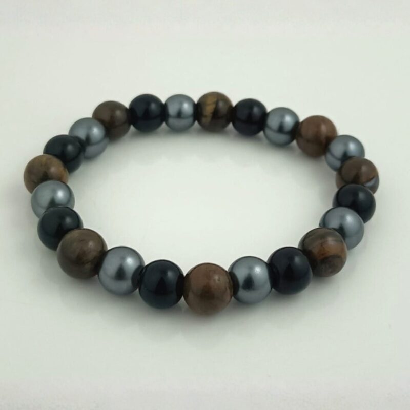 Elegant Tiger Eye, Black Onyx & Hematite Triple Protection Bracelet