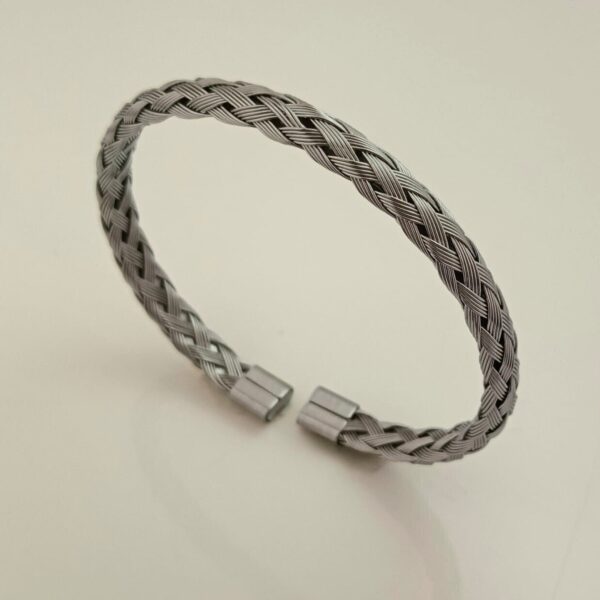 Trending Silver Adjustable Braided Cuff Bracelet for Men