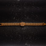 AuraSpark Men's Gold Om Bracelet with Stainless Steel Links