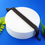 Men's AuraSpark Black Double Franco Link Chain Bracelet.