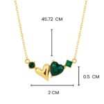 Classy Green Stone Heart Pendant Necklace for Women