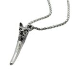 Bold Silver Wolf Head Pendant Necklace for Men