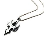 Vintage Silver & Black Tribal Sword Pendant Necklace for Men