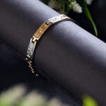 AuraSpark Two-Tone Gold Silver Greek Key Men's Bracelet