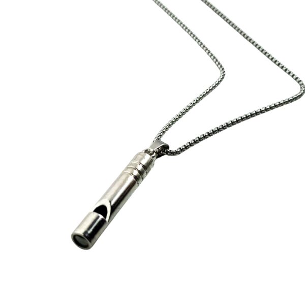Trendy Silver Bullet & whistle-style Pendant Chain for Men
