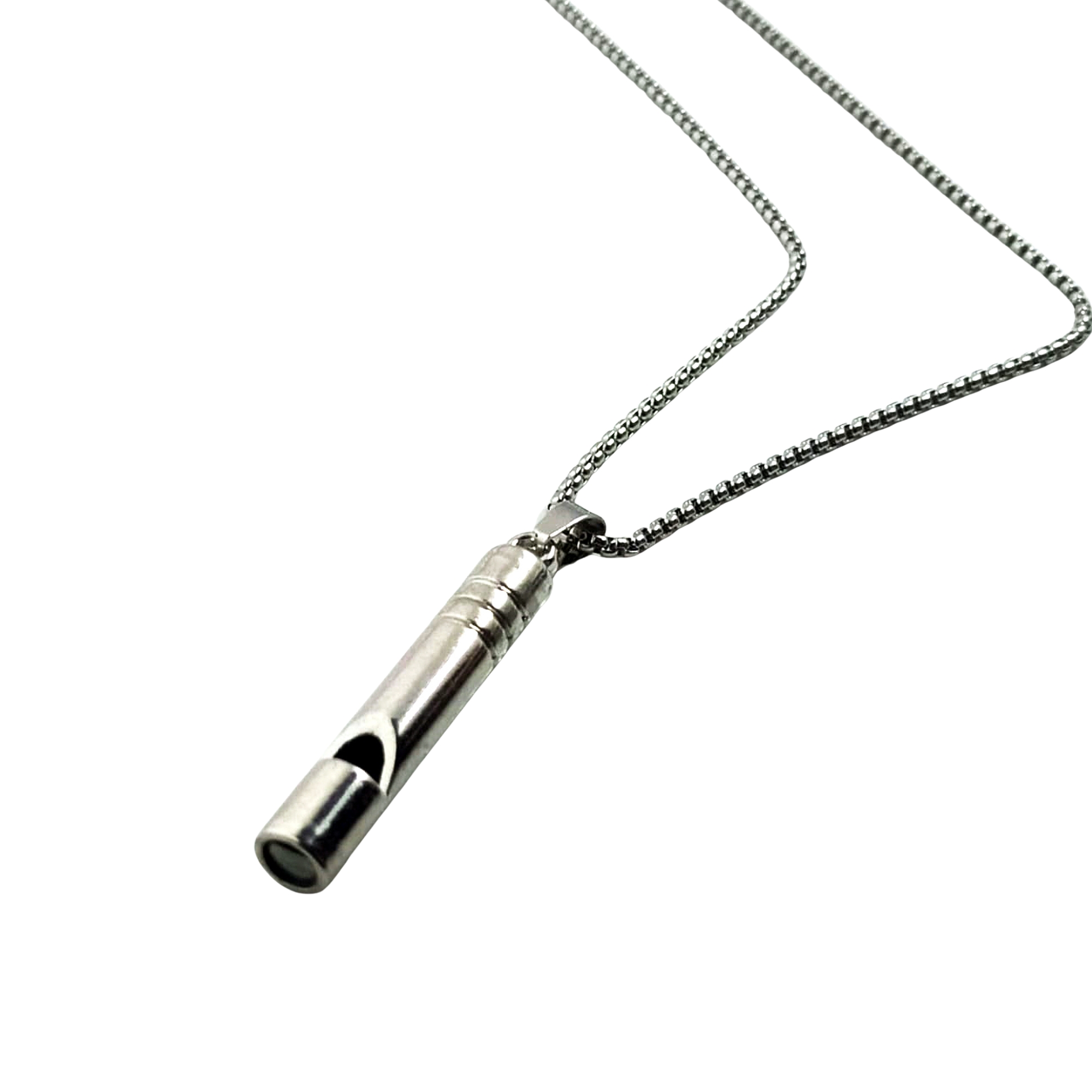 Trendy Silver Bullet & whistle-style Pendant Chain for Men