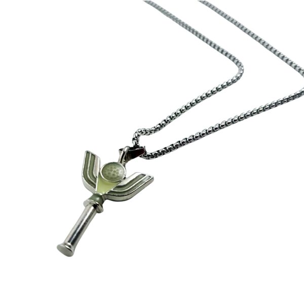 Edgy & Unique Silver Winged Blade Chain Pendant for Men