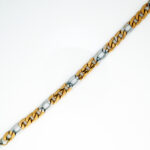 Men's two-tone gold and silver Figaro link chain bracelet