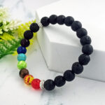 Essential oil diffuser jewelry with chakra balancing beads.