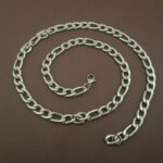 AuraSpark Silver Tone Anti Tarnish Figaro Chain for Men