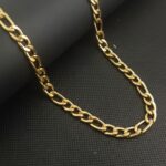 Men's 18K Gold Plated Figaro Link Necklace Jewelry