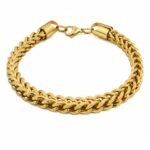 Bold 18K Gold Stainless Steel Curb Link Chain Bracelet for Men