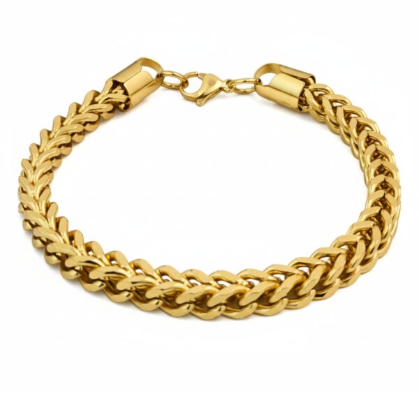 Bold 18K Gold Stainless Steel Curb Link Chain Bracelet for Men