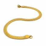 Sparkling Gold-Plated Anti Tarnish Snake Chain Bracelet for Men