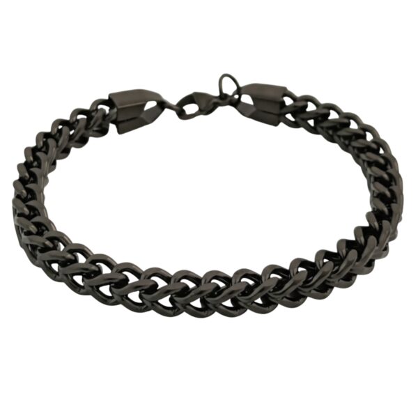 Elegant Black Anti Tarnish Curb Link Chain Bracelet for Men
