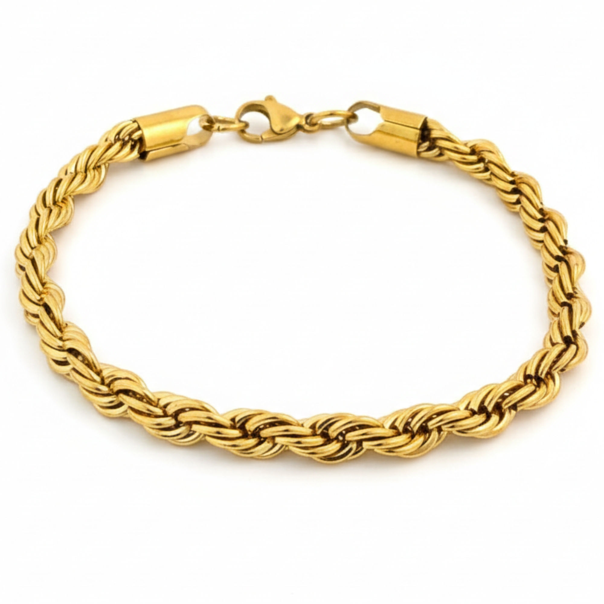 Minimal & Iconic 18K Gold Plated Rope Chain Bracelet for Men