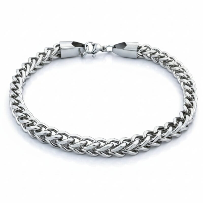 Timeless Silver Stainless Steel Curb Link Chain Bracelet for Men