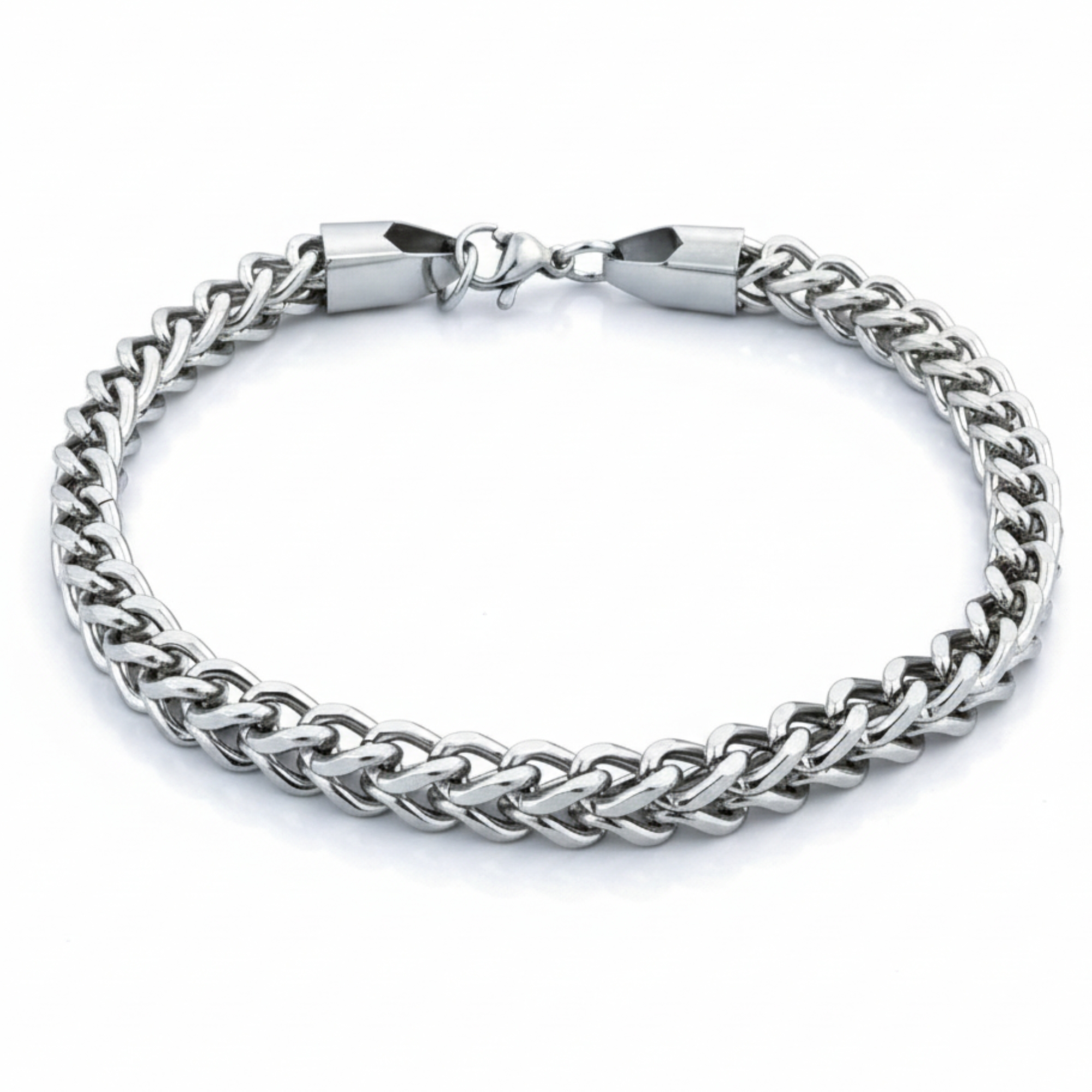 Timeless Silver Stainless Steel Curb Link Chain Bracelet for Men