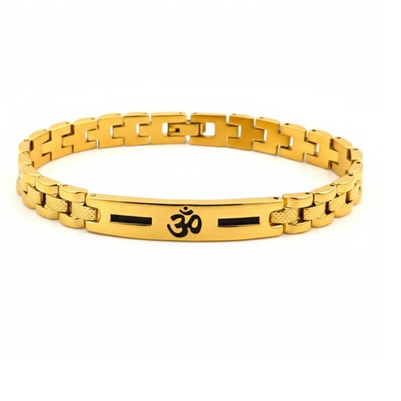 Classical Spiritual OM Symbol Bracelet for Men with Black Line