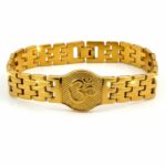 Premium Stainless Steel18K Gold Spiritual OM Engraved Bracelet